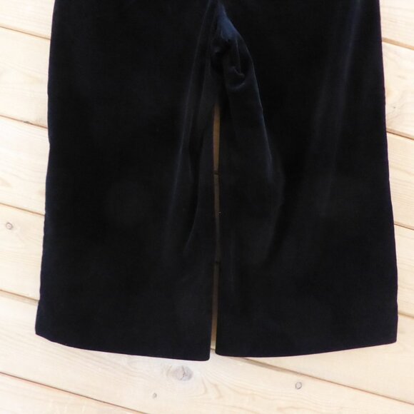Theory Black Velvet Velour Knee Length Wide Leg Bermuda Pants Shorts Culottes 6 - Picture 4 of 11